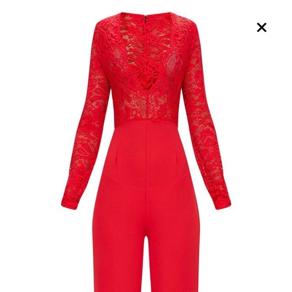 Fire Red Jumpsuit - Picture 3 of 7